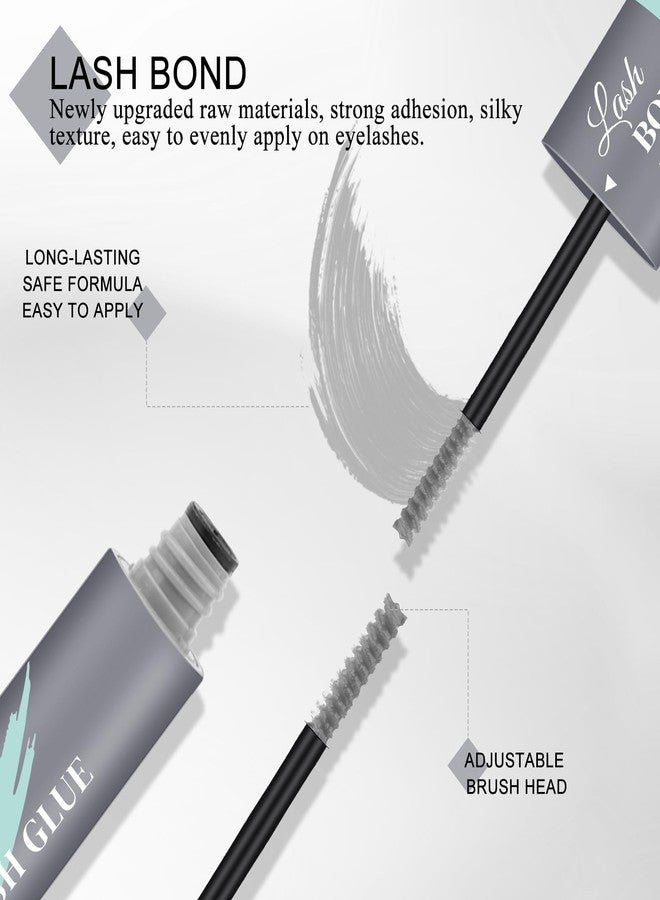 GEMERRY Lash Bond and Seal Waterproof,Gray Bond & Seal Eyelash Glue for Eyelash Clusters Bond and Seal 2-in-1 Home Use Strong Hold 72H (5ml+5ml,Gray) - Image 4